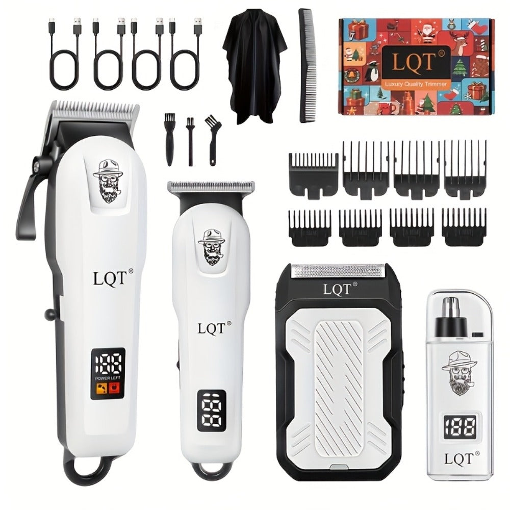 Electric Hair Clipper Set for Men - Professional Cordless Hair Trimmer Kit with Hairdressing Tools, Portable Shaver, Home Barber Set, Gift for Him