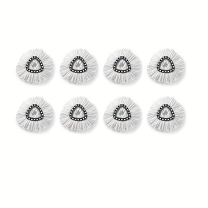 Microfiber Spin Mop Replacement Heads 8 Pack, 360° Universal Mop Refills for Standard Spin Mop Buckets, Machine Washable Reusable Mop Pads for Hardwood, Tile, Laminate & Marble Floors – Round & Triangle