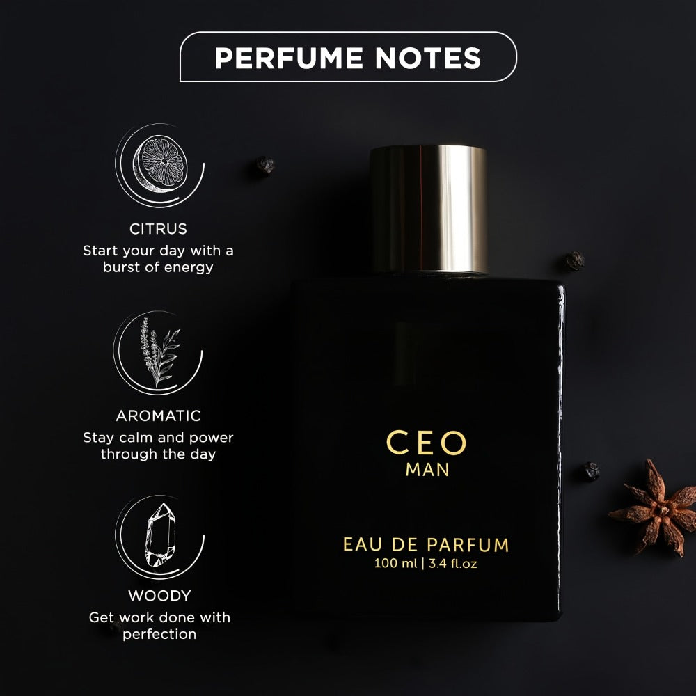Eau de Parfum CEO & GOAT for Men 100ml in Black-and-Gold Bottles with 2 Source Styles for Daily Wear