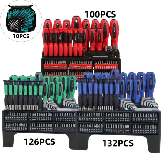 Precision Screwdriver Set Magnetic Insulated - 10/100/126/132 Piece Hex Bit Kit for Electronics Phone Auto Repair DIY with Organized Storage Case