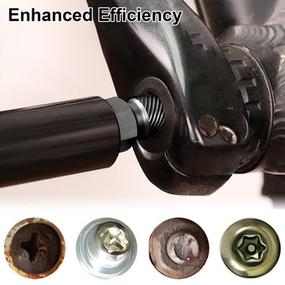Ten-Piece Screw Extractor Set with Left-Hand Spiral Heads, Hex Drive Ends and Sizes from 1/8 to 13/32 Inch