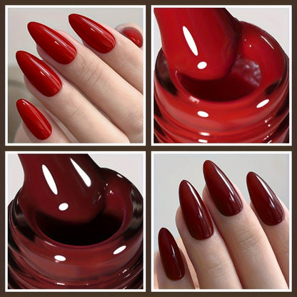 Gel Nail Polish Set with XEIJAYI Label, 6 Red Glitter Gel Colors in Gilded Bottle Set 36 for UV LED Cure