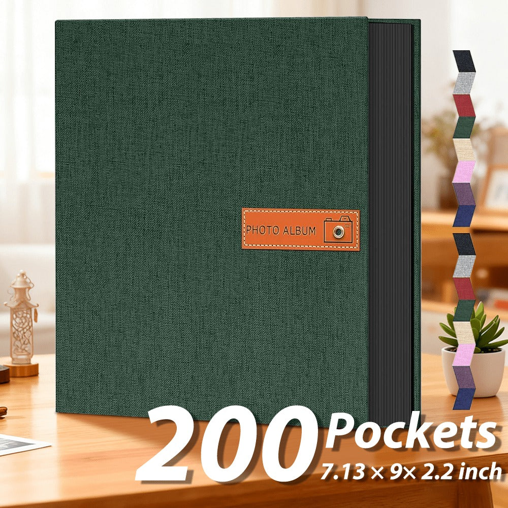 Linen-Cover Photo Album for 4 x 6-Inch Prints in Six Colors, with 200- or 1,000-Pocket Options