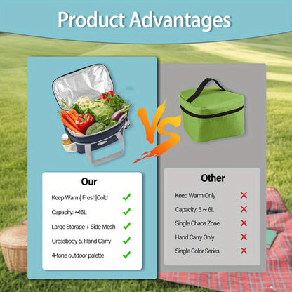 Insulated Lunch Bag Large Capacity Thermal Leakproof Lunch Tote with Shoulder Strap Heavy Duty Oxford Cloth Lunch Box Keeps Food Hot Cold for Work School Picnic Travel Adults Kids