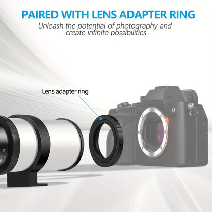 420-800mm High-Power Telephoto Zoom Lens F8.3-16 for Canon EF Mount DSLR Cameras Manual Focus T-Mount Adapter Included Compatible with Multiple Camera Models for Wildlife Bird Moon Photography