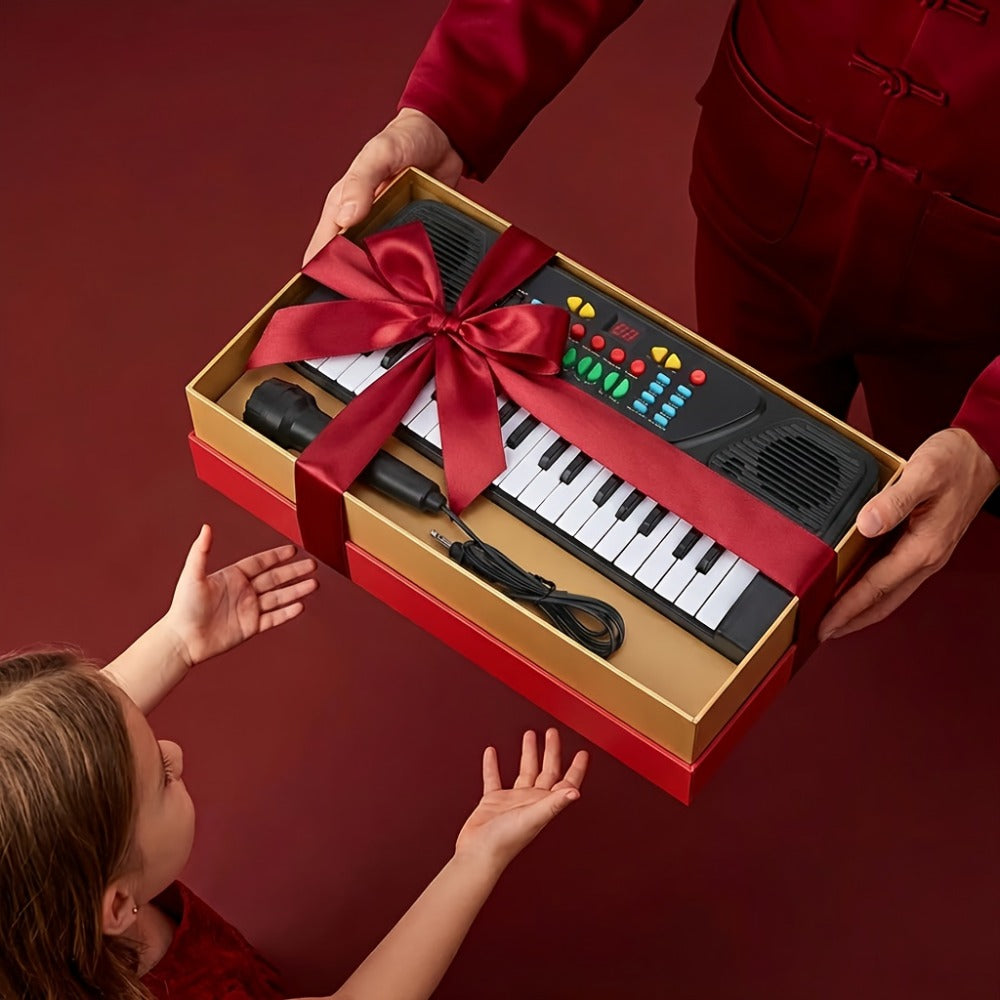 Kids Electronic Piano 37 Keys with Microphone, USB Powered Keyboard for Young Learners, Sing-Along Music Education Toy, Family Fun for Parents & Children, Birthday Celebration Musical Gift for Boys & Girls Ages 3+