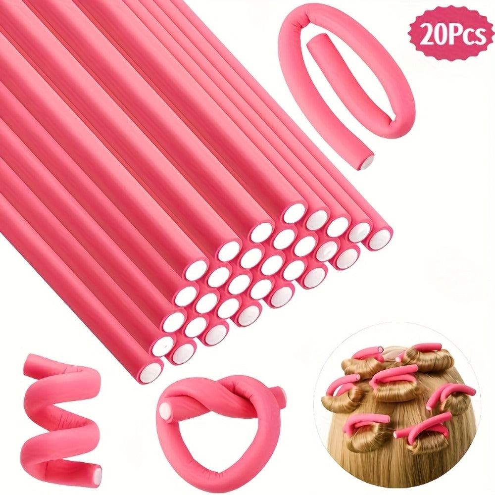 50-Piece Flexible Foam Curl Former Set in Random Colors for Heatless Waves, Spirals and Short Hair Styling