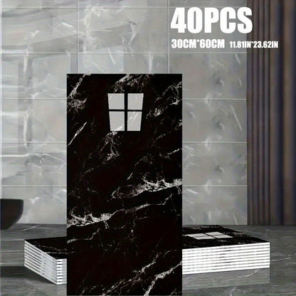 Marble-Pattern Wall Panel Set with 20- or 40-Piece Packs, Eight Codes and 11.81 x 23.6-Inch Tiles
