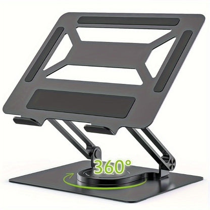 Adjustable 360-Degree Swivel Laptop Stand for Devices up to 17 Inches in Black or Silver for Desks