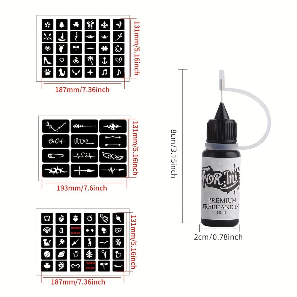 Tattoo Ink 8-Bottle Mixed Color Set with One Source Kit Configuration and Gallery-Shown Color Selection
