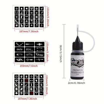 Tattoo Ink 8-Bottle Mixed Color Set with One Source Kit Configuration and Gallery-Shown Color Selection