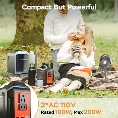 Portable Power Station 296Wh 300W with Eight Outputs, Dual AC Outlets, USB-C and Optional Solar Panel