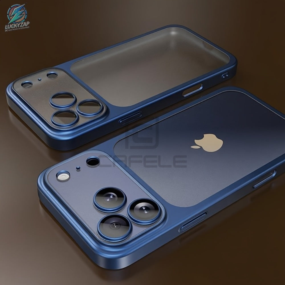 Phone Case Matte Frosted Clear Cover with Built-In Lens Film and Wireless Charging for Select iPhone 12–17 Models