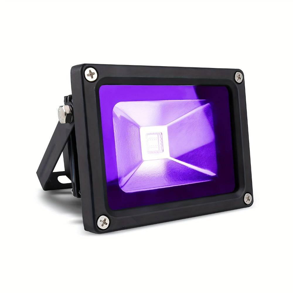 UV Black Light 10W LED Blacklight Flood Light IP44 Waterproof - 21 LEDs 385-400nm Covers 100 Sq Ft, 180° Adjustable Bracket, Plug-In for Glow Party Halloween Bedroom Neon Poster Body Paint Decoration