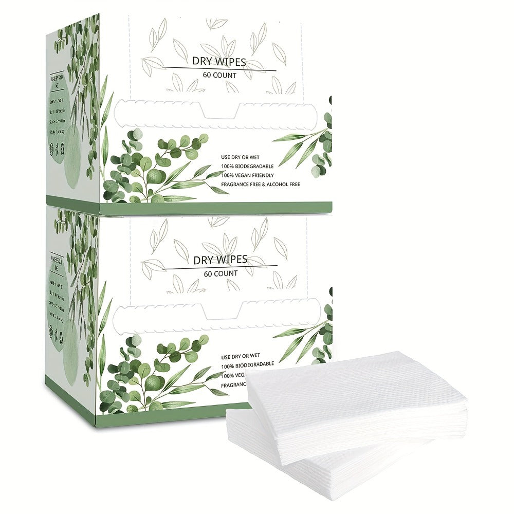 60-Count Large Dry Facial Cleansing Towels in 1-, 2- or 4-Box Options with 10 x 12 Inch Sheets