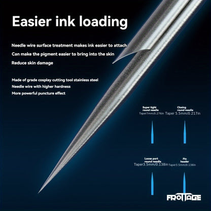 Tattoo Needle Cartridge Set 26 Sizes Integrated High Transparency Tips Round Liner Shader Curved Magnum M1 RL RS CM Disposable for Professional Artists & Beginners