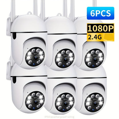 Indoor Security Camera 6-Pack with 1080P Video, 355° Pan-Tilt, Night Vision and USB Power Setup