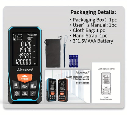 Laser Distance Meter Green Beam Digital Rangefinder 50M 70M 100M 120M Laser Tape Measure with LCD Display for Construction Surveying Indoor Outdoor Measuring