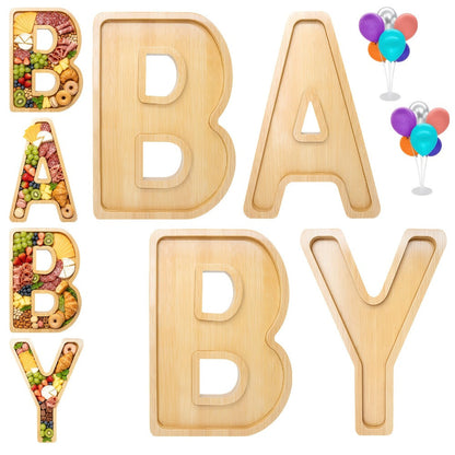 Party Decorations Fillable Wood-Look Letter and Number Trays with BABY, ONE, 2026 or GRAD Options