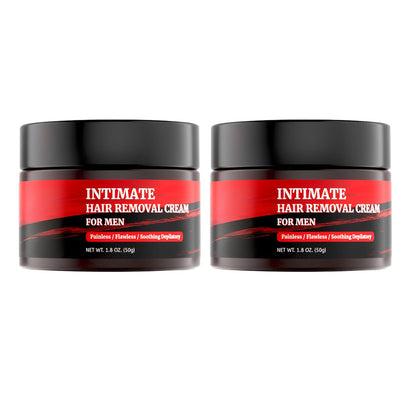 Hair Removal Cream for Men in a 50g Jar with 1-, 2- or 3-Pack Options for Body Grooming Routines