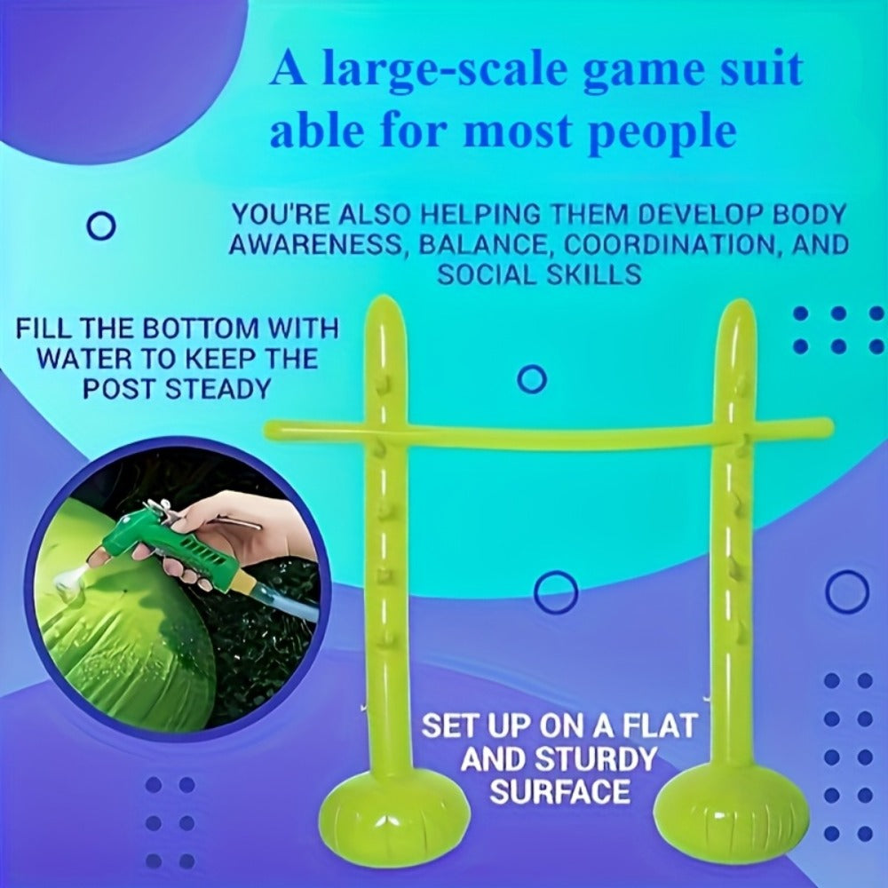 Green Inflatable Limbo Game with 148–150cm Bar Span and 130cm Uprights for Outdoor Parties
