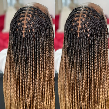 Long Box-Braid Wig with Full Lace Cap in 26- or 38-Inch Lengths and Four Lettered Color Options