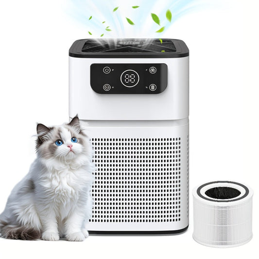 Air Purifier with Compact White or Black Body, Aroma Function and Quiet Sleep Mode for Small Rooms