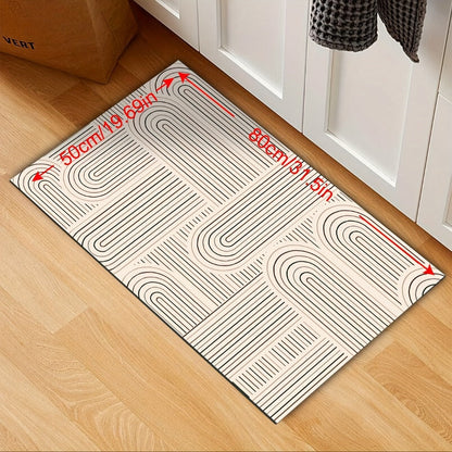 Kitchen Mat, Plain Ribbed Gradient Runner in QS-01 to QS-04 Styles with 19.69x31.5 or 19.69x62.99-Inch Sizes