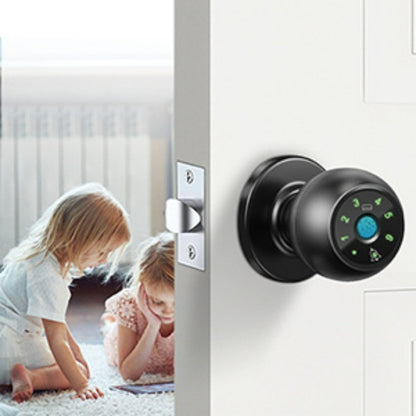 Smart Door Lock Tuya Five-Method Spherical Knob with Fingerprint App IC Card Password and Key