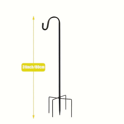 Heavy-Duty Shepherd's Hook Garden Pole for Bird Feeders, Plants or Lanterns in Two Heights