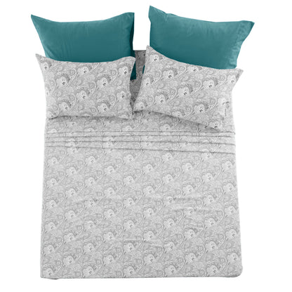 Bed Sheet Set 6-Piece Paisley Brushed Microfiber with 16-Inch Pocket and Six Size Families