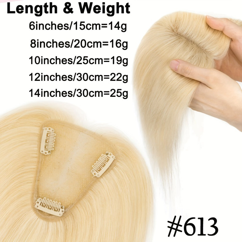 Clip-In Lace Hair Topper with 8 x 10 cm Base in Four Colors and 6-, 8-, 10-, 12- or 14-Inch Lengths