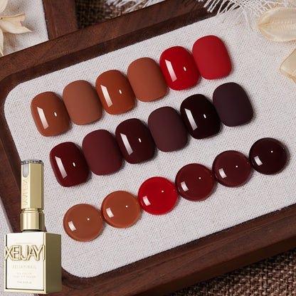 Gel Nail Polish Set with XEIJAYI Label, 6 Nude Pink Jelly Colors in Shades 76, 78 and 81 to 84