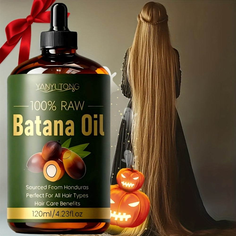 Hair Oil Batana 4.06oz Amber Dropper Bottle with 120ml Liquid Formula for Pre-Wash or Leave-In Use