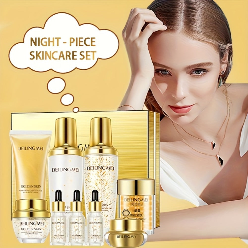 Korean Skincare Set 9pcs for Women Collagen Hyaluronic Acid Niacinamide Hypoallergenic Moisturizing Firming Brightening All Skin Types Gift Set
