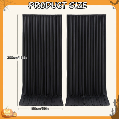 White Black Duo Backdrop Curtains 2 Pack 5x10Ft Wrinkle-Resistant Photo Background Fabric for Wedding, Birthday, Christmas, Halloween & Party Decoration – Reversible Dual Color Event Curtain Set