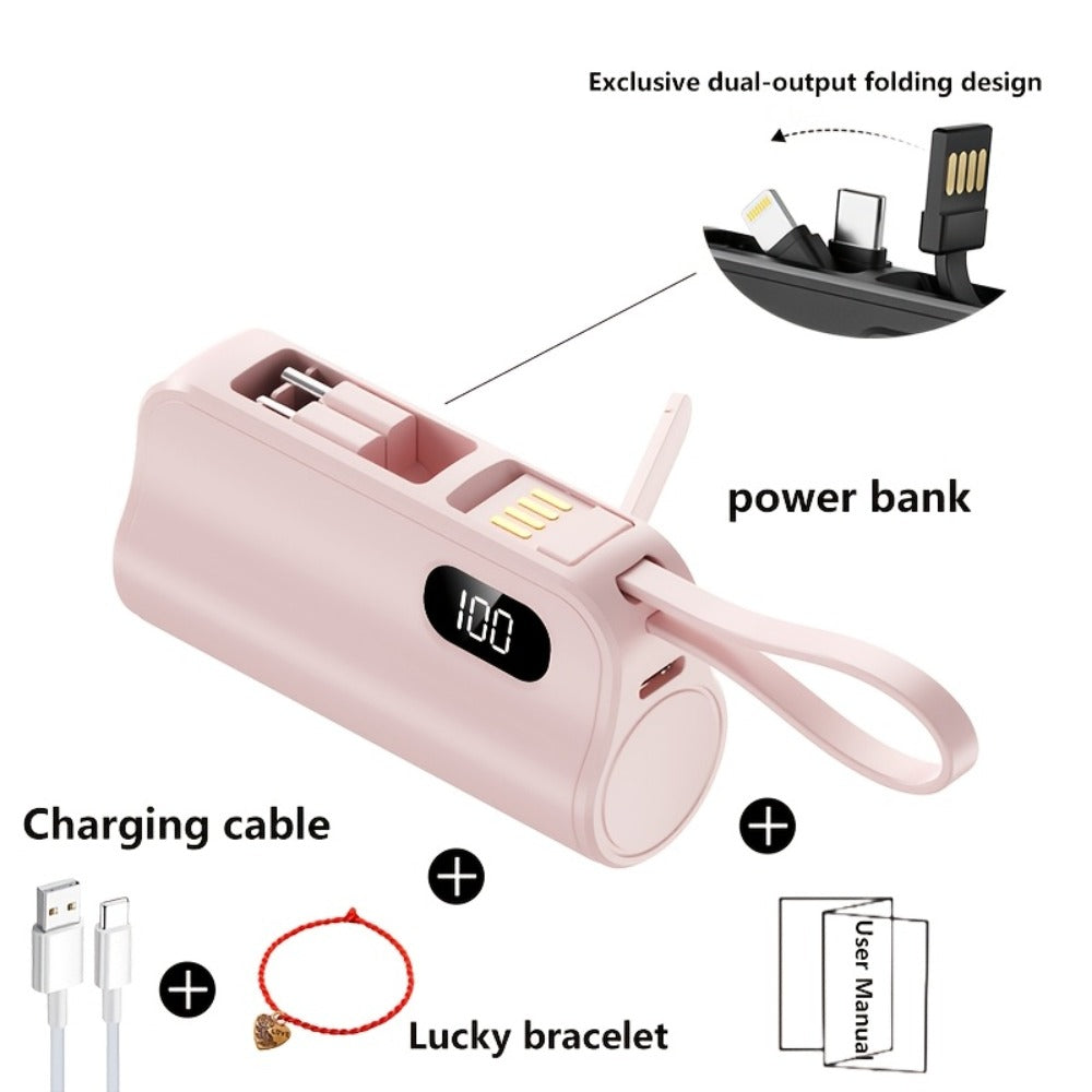 6000mAh Power Bank Gift Set with 22.5W Label, Fold-Out Connectors, Data Cable, Bracelet and Display