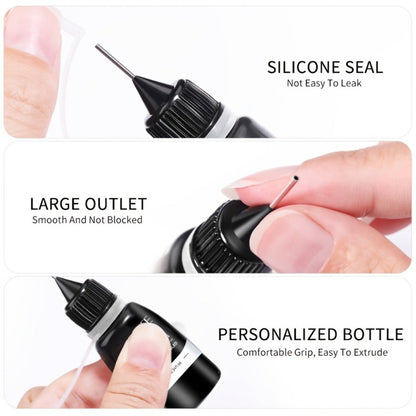 Nail Rhinestone Adhesive Gel 2pcs 0.34oz Clear Sticky Glue for 3D Nail Art Gems Charms Crystals Drill Jewelry - Long Lasting Precision Tip Nail Decoration Glue for Women DIY Home Salon