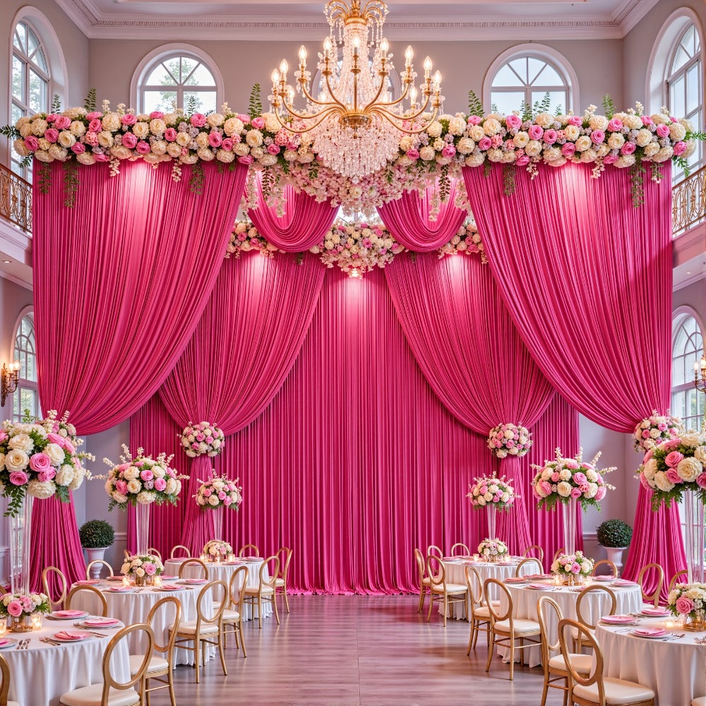 4-Pack 5x10ft Elegant Spandex Photography Backdrop | Wear-Resistant, Wrinkle-Free, Soft & Opaque Party Decoration Banners for Weddings, Birthdays, Stages, Exhibitions & Events