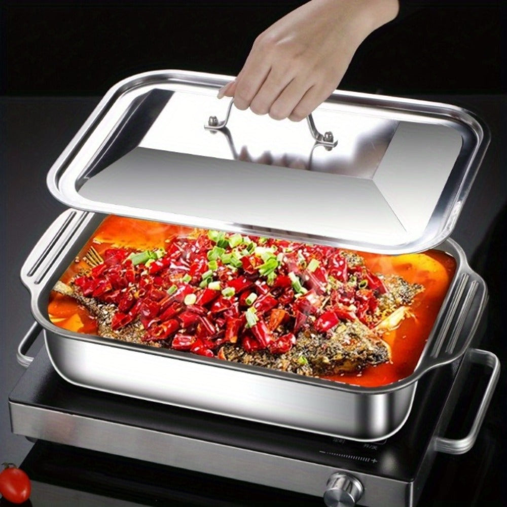 Stainless Steel Baking Tray Sets with Lids and Handles in Three Large or Six-Piece Checkout Options