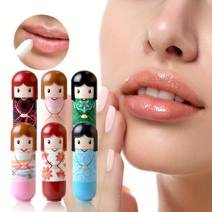 24-Piece Doll-Shaped Lip Balm Display Set in Two Illustrated Set A or Set B Checkout Options
