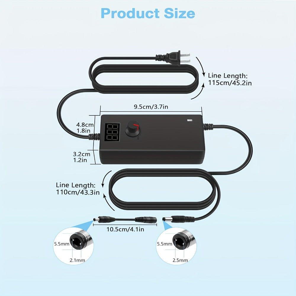 Adjustable AC DC Power Adapter 24W 3-12V 2A Universal Power Supply 100-240V with LED Voltage for an Everyday Personal Care Routine
