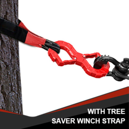 Off-Road Recovery Winch Hook D-Ring Shackle 3/8" 35,000 LB G80 Heavy Duty Quick Release Tow Hook for RV Truck 4x4 Vehicle - Red & Black