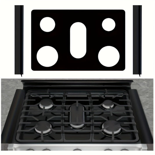 Gas Stove Burner Cover Mat Non-Stick Reusable Washable Stove Top Protector for LG 30-Inch Gas Stove – Oil-Resistant High-Temp Safe, Trimmable 5-Hole Design, Keeps Stove Clean & Scratch-Free