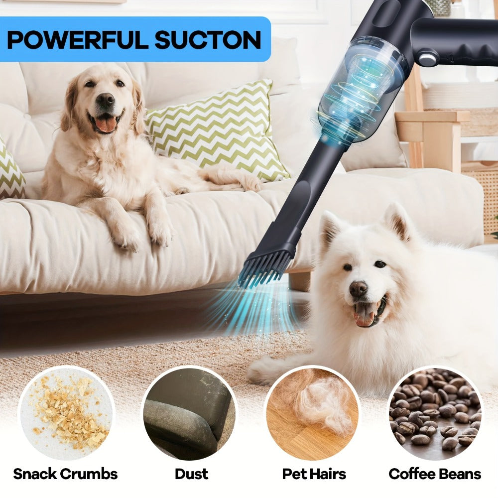 Cyclone Handheld Vacuum Cleaner Cordless Rechargeable with Strong Suction - Lightweight Portable for Home, Office, Car & Pet Hair, Allergy-Friendly Quick Cleanup Dust Buster, Easy to Use & Carry