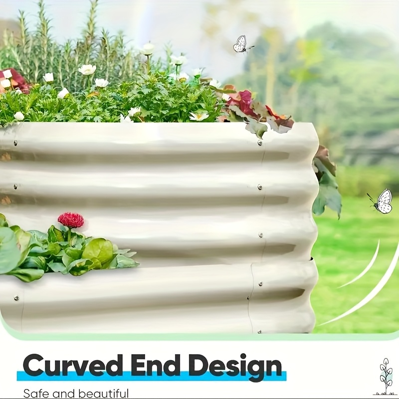 Raised Garden Bed with 90-Inch Source-Labeled Arched Trellis, Open Base and Green or Beige Panels