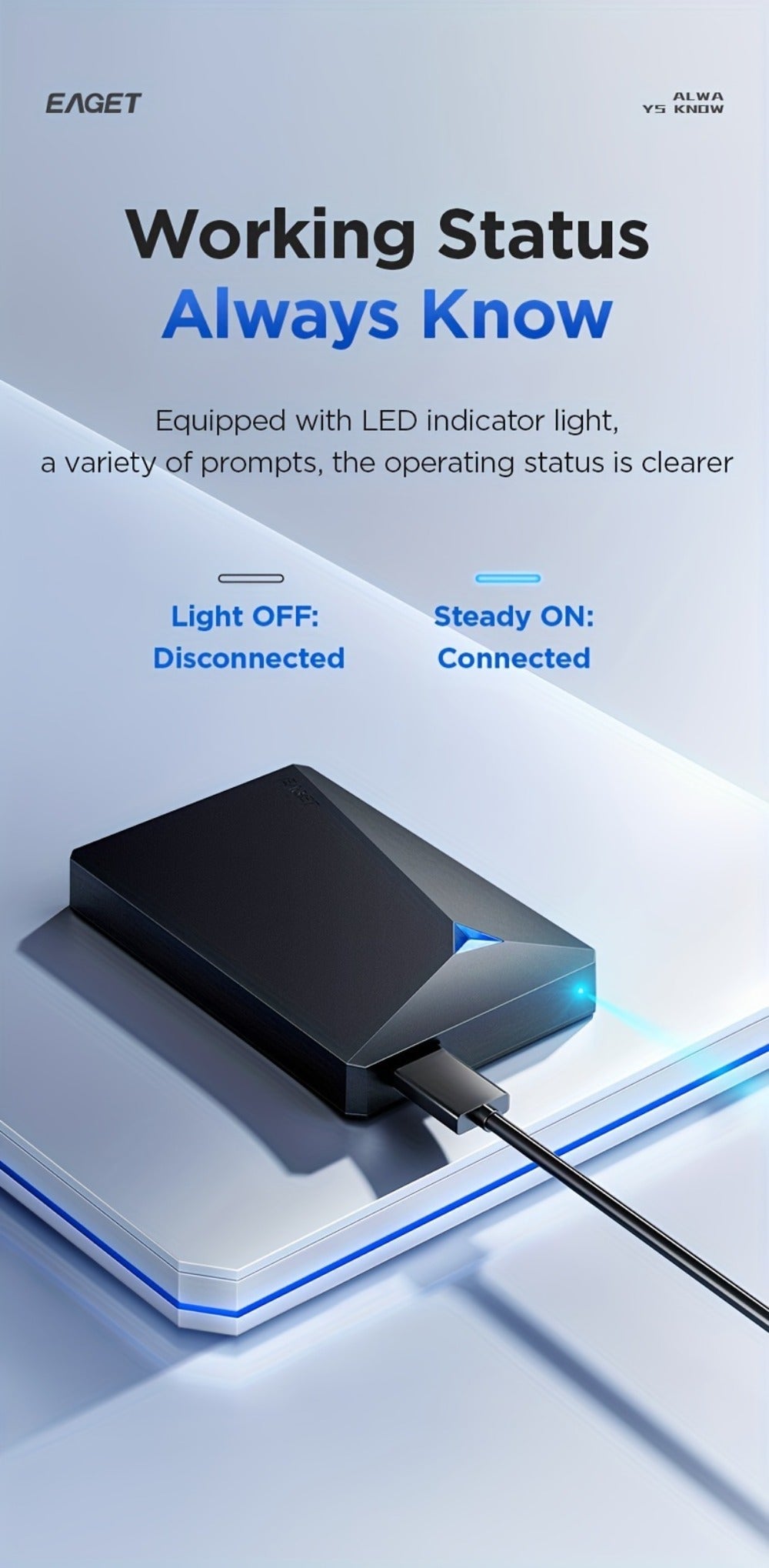 Portable External Hard Drive USB 3.0 High-Speed Mechanical HDD Mobile Backup Storage Plug & Play for PC Desktop MacBook PS4 Xbox Smart TV – EAGET Compact Travel Hard Disk