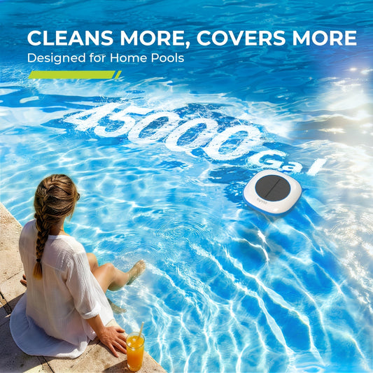 Solar Pool Ionizer – Chemical-Free Floating Purifier for Pools Up to 45,000 Gal