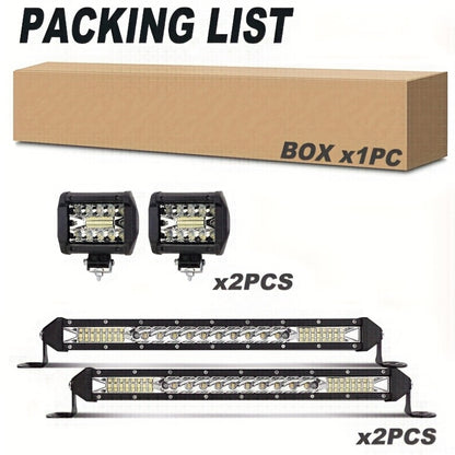 LED Work Light Bar Kit for Off-Road Truck Jeep SUV ATV UTV Tractor, 12-24V 2000-3000LM Combo 22in 10in + 4in Spot Flood Lights, No Battery Required, Hard Wire or Direct Power