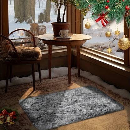 Tie-Dye Plush Area Rug Soft Non-Slip - Absorbent Machine Washable Fluffy Mat for Living Room Bedroom Bathroom, Modern Luxury Home Accent Rug, Dark Gray Black Light Gray Pink, 2 Sizes